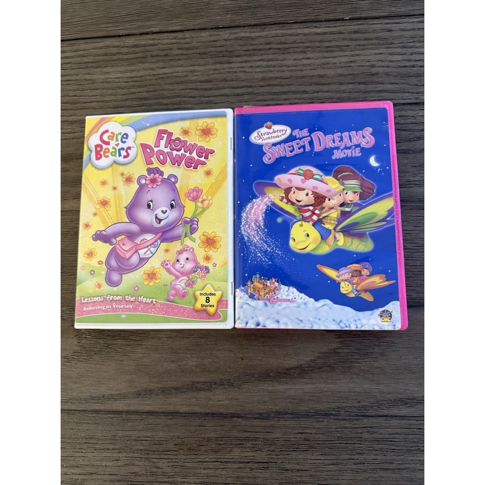 Care Bears Flower Power + Strawberry Shortcake Sweet Dreams Movie DVD Lot of 2